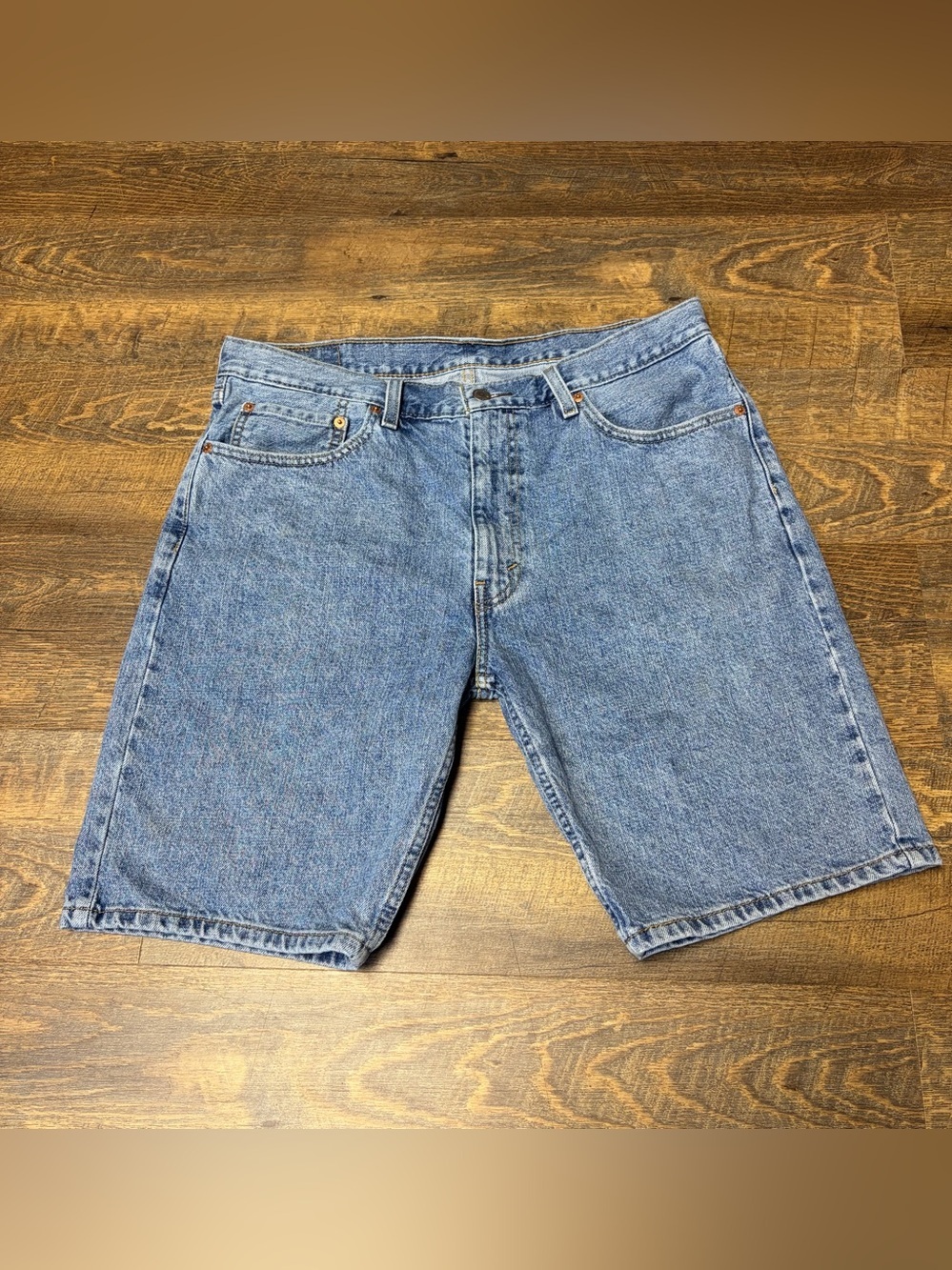 Levi’s 505 Regular Fit Denim Jean Shorts Mens 36 Blue 100% Cotton Jorts